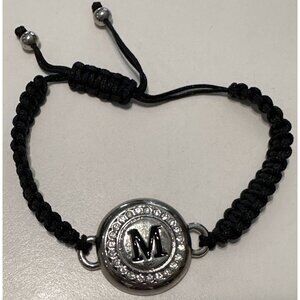 Ginger Snaps Monogram Letter Initial  “M” Bracelet Woven Cord Adjustable Band